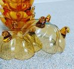 Glazen murano dessertkommetjes amberkleurige, Antiek en Kunst, Ophalen of Verzenden