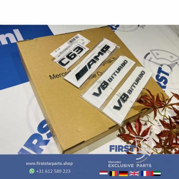 W205 C63 AMG LOGO SET C 63 ZWART EMBLEMEN SET Mercedes C KLA beschikbaar voor biedingen