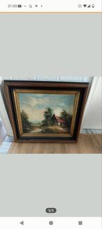 Schilderij landschap boerderij, Antiek en Kunst, Ophalen