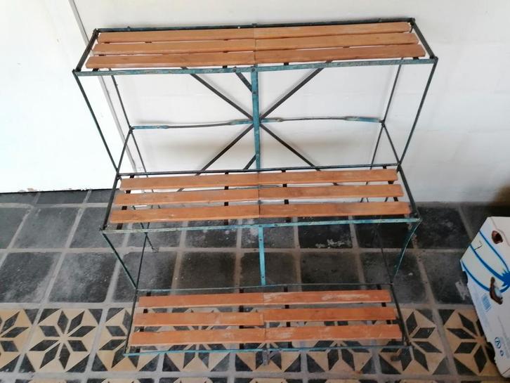Plantenrek hout metaal, Tuin en Terras, Overige Tuin en Terras, Gebruikt, Ophalen