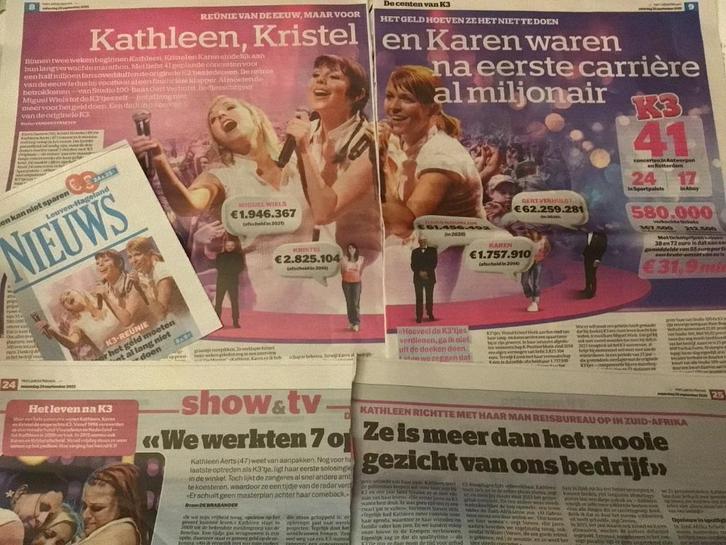 Krantenknipsels K3 originals, Verzamelen, Film en Tv, Ophalen of Verzenden