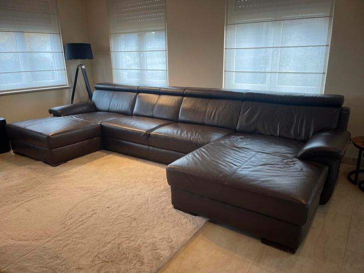 Zetel, Huis en Inrichting, Zetels | Complete zithoeken, Gebruikt, Leer, Ophalen