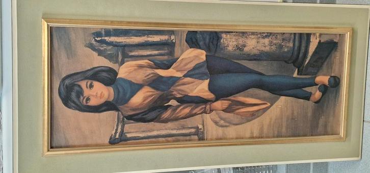 Schilderij Maio - Harlequin with columns, Antiek en Kunst, Kunst | Schilderijen | Klassiek, Ophalen