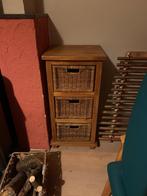Ladekastje Hout/Rotan, Huis en Inrichting, Badkamer | Badkamermeubels, Minder dan 50 cm, Gebruikt, Overige typen, Ophalen of Verzenden