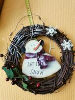Krans met sneeuwman met puntneus Let it snow kerstkrans., Ophalen of Verzenden, Zo goed als nieuw
