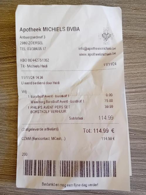 Dubbele afkolfset voor Philips AVENT elektrische borstkolf, Kinderen en Baby's, Babyvoeding en Toebehoren, Zo goed als nieuw, Borstkolf