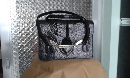SUPERBE SAC A MAIN EN CUIR CROCO NOIR, Handtassen en Accessoires, Tassen | Damestassen, Zo goed als nieuw, Overige typen, Zwart
