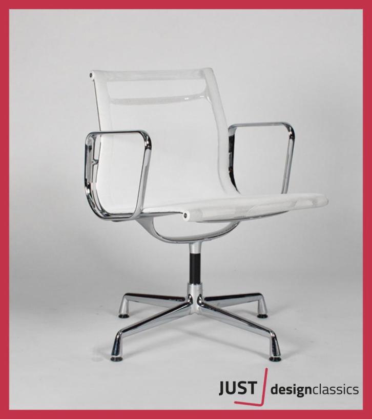 Vitra Eames ea 108 Wit Netweave Chroom (voorraad:12), Huis en Inrichting, Stoelen, Wit, Ophalen