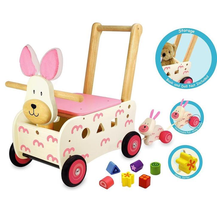 Houten loopwagen konijn met of zonder naam, Kinderen en Baby's, Kraamcadeaus en Geboorteborden, Nieuw, Kraamcadeau, Ophalen of Verzenden