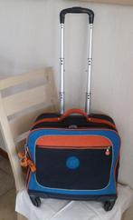 Kipling trolley „manary” 4 wielen 360 driekleurig + aap, Gebruikt, Blauw, Aktetas of Boekentas, 30 tot 40 cm