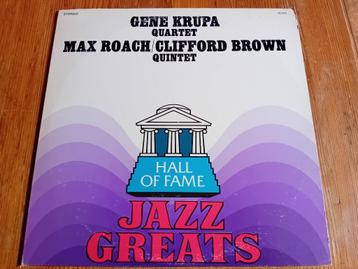  LP Gene Krupa Quartet + Max Roach / C. Brown "Jazz Greats" beschikbaar voor biedingen