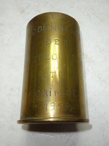 WOI huls met inscriptie - herdenking Grimde/Tienen 1919 beschikbaar voor biedingen