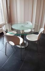 Glazen ronde tafel, Huis en Inrichting, Tafels | Eettafels, Ophalen