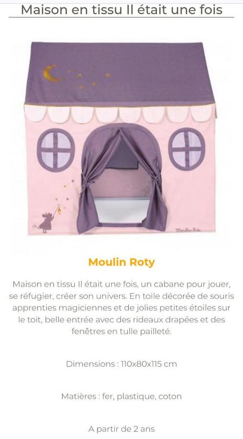 Moulin Roty stoffen huis, Kinderen en Baby's, Speelgoed | Speeltenten, Nieuw, Ophalen of Verzenden