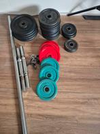 Set halters & stangen – totaal 58 kg – Domyos + gemengd, Enlèvement, Utilisé, Bras, Haltère