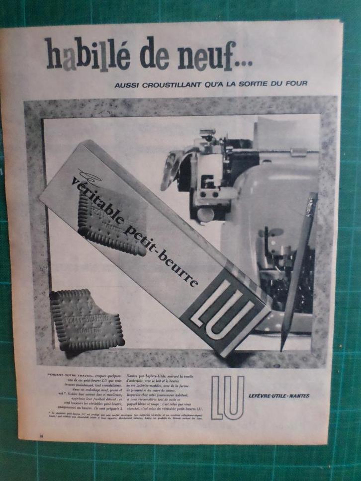 Lu biscuits - publicité papier - 1957, Collections, Marques & Objets publicitaires, Utilisé, Autres types, Enlèvement ou Envoi