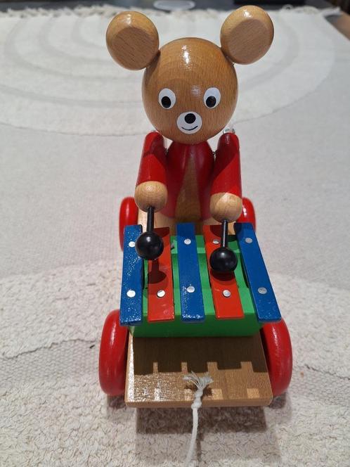 Houten trekbeer met xylofoon - perfecte staat, Kinderen en Baby's, Speelgoed | Houten speelgoed, Nieuw, Duw- of Trekspeelgoed
