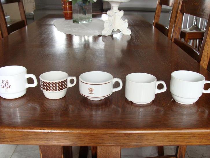 5 tasses divers marque, Clé d'or, Rombouts, Bistrot, vintage, Antiek en Kunst, Antiek | Keramiek en Aardewerk, Ophalen of Verzenden