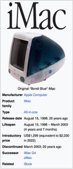 iMac G3 Bondi Blue, Computers en Software, Apple, Ophalen