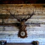 Tête de cerf vintage en bois et plastique avec baromètre, Maison & Meubles, Accessoires pour la Maison | Décorations murale, Enlèvement ou Envoi