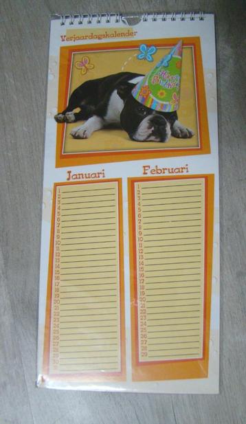Verjaardagskalender hond puppy  - nieuw ( 33x15cm )