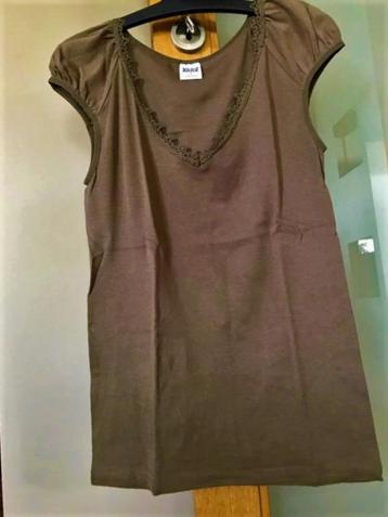 Vero Moda : bruin t-shirt diepe hals maat M beschikbaar voor biedingen