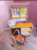 Houten winkeltje met winkelkarretje en kassa, Kinderen en Baby's, Ophalen, Gebruikt, Meubelstuk of Keukentje