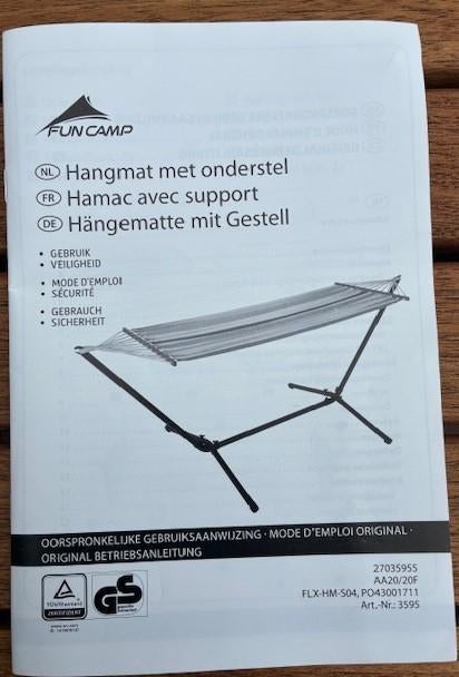 Hangmat met standaard. Stevig frame. Als nieuw. Kwaliteit, Jardin & Terrasse, Hamacs, Avec support, Une personne, Comme neuf, Enlèvement