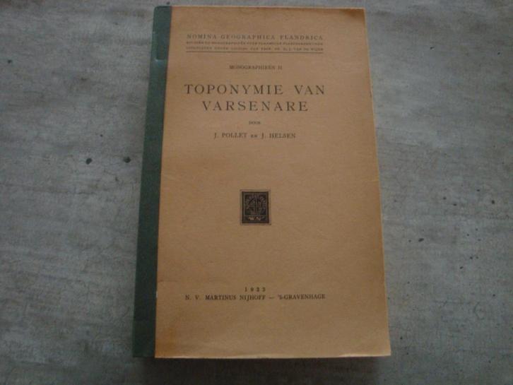 TOPONYMIE VAN VARSENARE 1933, Boeken, Geschiedenis | Stad en Regio, Gelezen, Ophalen of Verzenden
