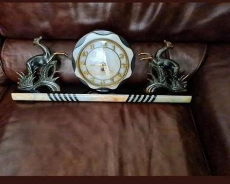 Horloge Art Déco, marbre et laiton, Antiquités & Art, Antiquités | Horloges, Enlèvement ou Envoi