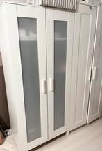 IKEA BRIMNES kledingkast — 2 glazen deuren — wit, Ophalen, Zo goed als nieuw