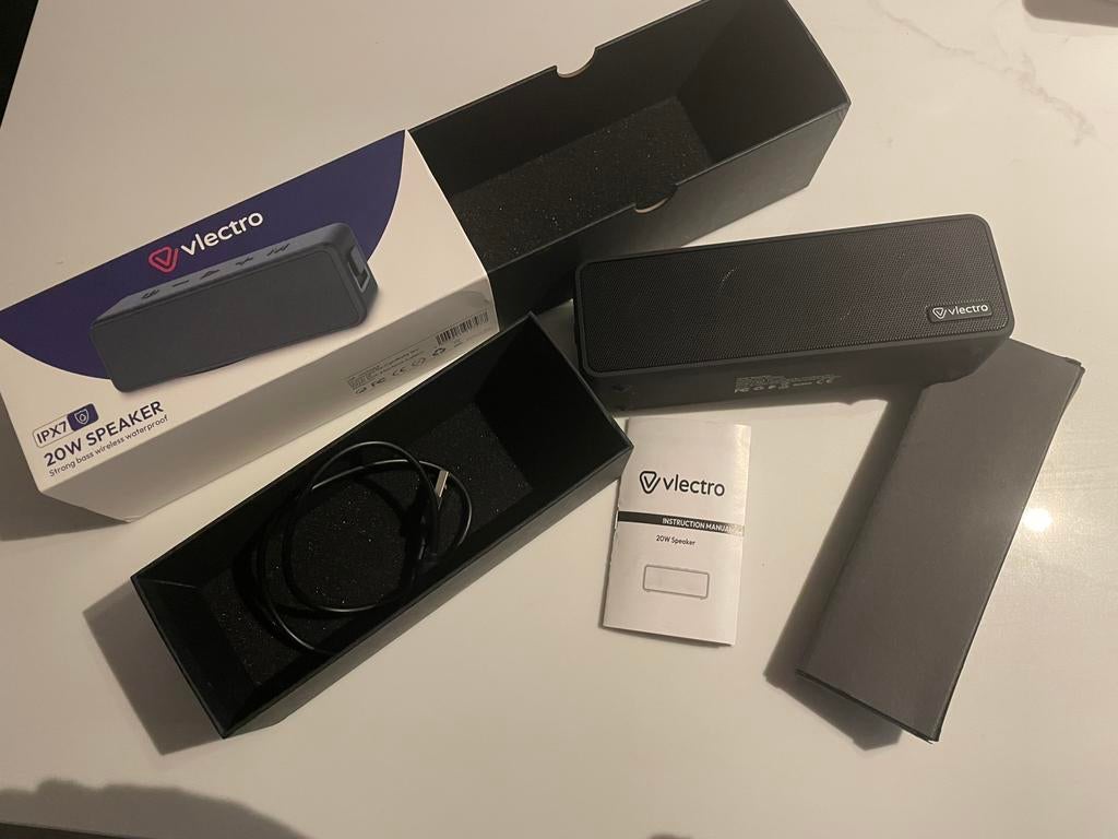 Vlectro IPX7 20W Draadloze Waterdichte Bluetooth Speaker, Ophalen, Nieuw, Minder dan 60 watt, Overige merken