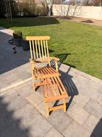 Transat teck, Jardin & Terrasse, Enlèvement, Comme neuf, Bois de teck, Pliant