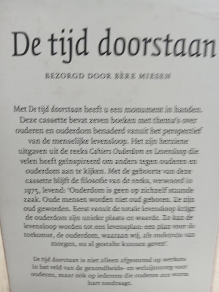 De tijd doorstaan, Livres, Psychologie, Enlèvement ou Envoi, Comme neuf, Psychologie sociale, Bère Miesen