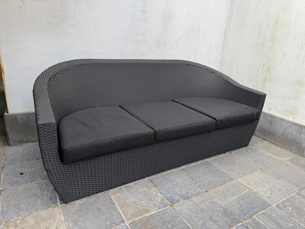 Stevige tuinbank - 2 meter - 3 kussens - geen schade, Tuin en Terras, Tuinsets en Loungesets, Ophalen, Zo goed als nieuw