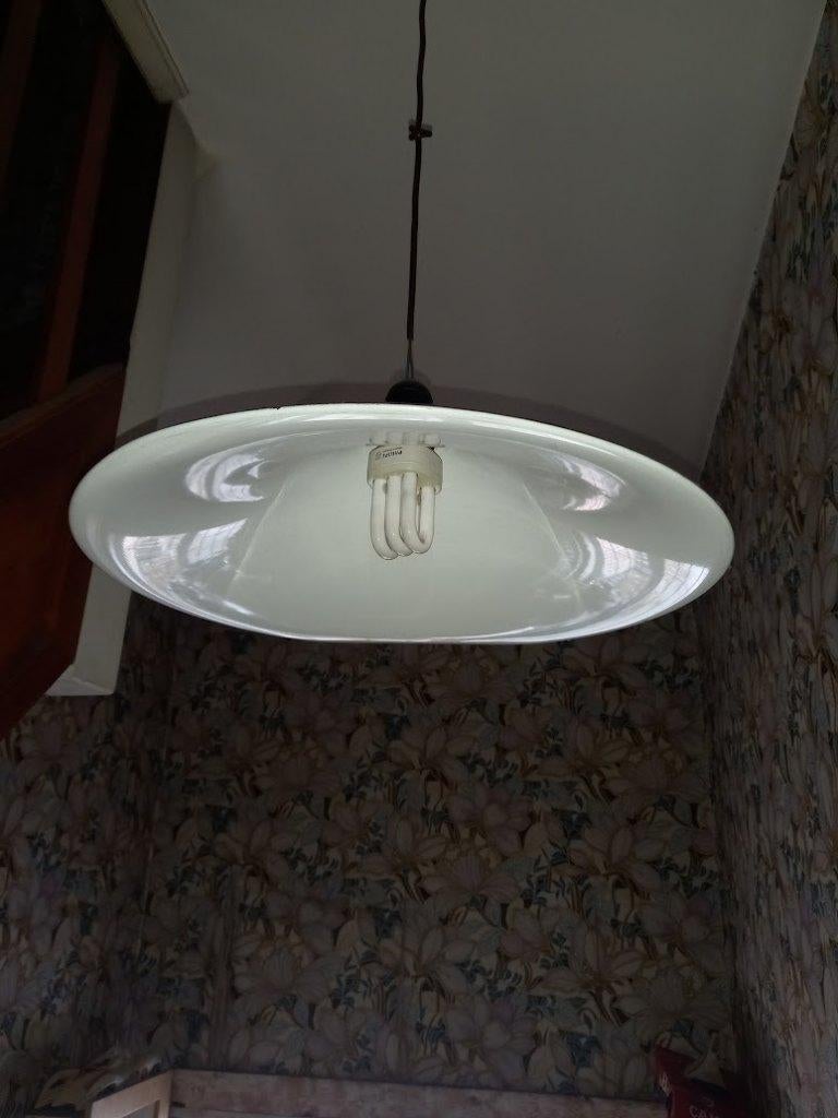 Metalen lampekap, Ophalen, Wit, Rond, Nieuw