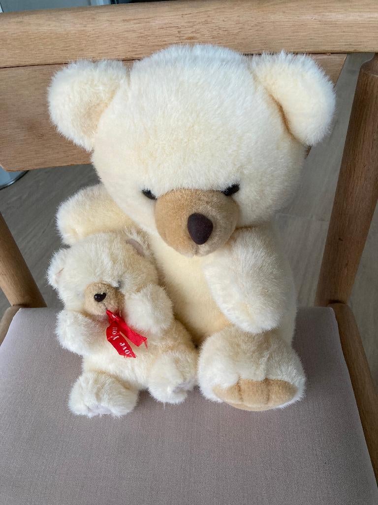 Pluchen beertjes (mama/kind), Kinderen en Baby's, Speelgoed | Knuffels en Pluche, Ophalen, Beer, Zo goed als nieuw, Middelgroot (20 tot 80 cm)