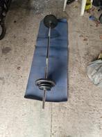 Rechte halterstang plus gewichten samen 42 kg 180cm - 30mm, Enlèvement