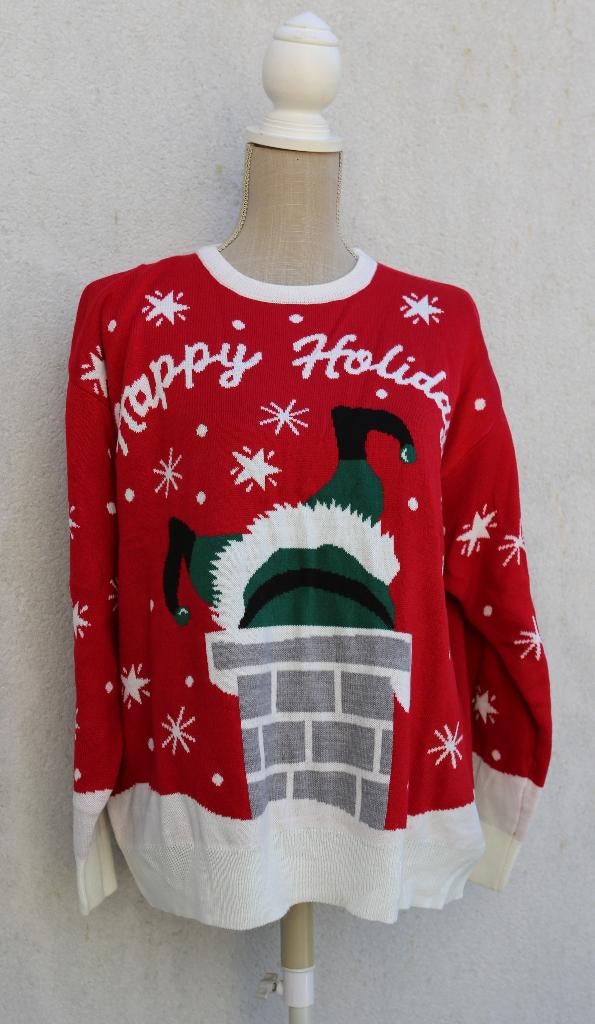 Pull de Noël neuf XL, Enlèvement ou Envoi, Neuf, Taille 46/48 (XL) ou plus grande, Rouge