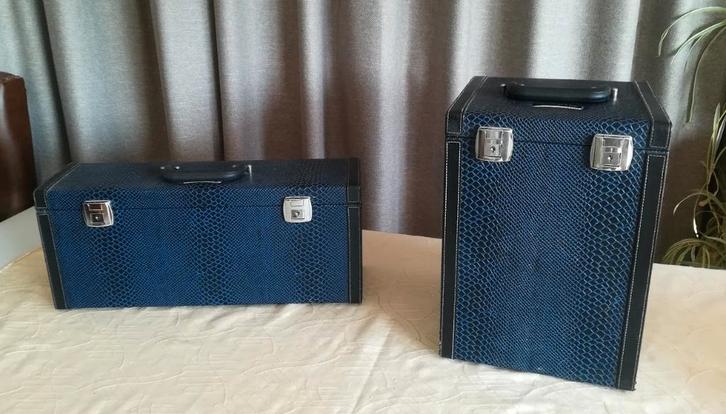 1 Mylene koffer met sleutel, Handtassen en Accessoires, Beautycases, Gebruikt, Hardcase, Blauw, Met slot, Ophalen of Verzenden