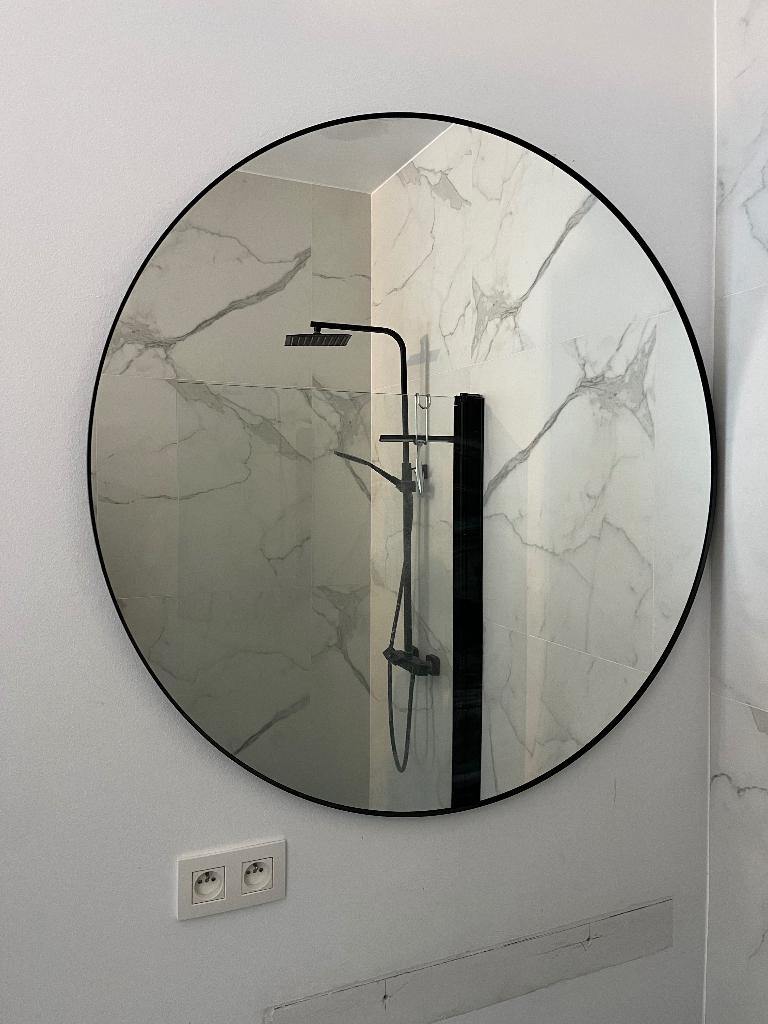 Spiegel rond 110cm, Huis en Inrichting, Ophalen, 100 tot 150 cm, Rond, Zo goed als nieuw