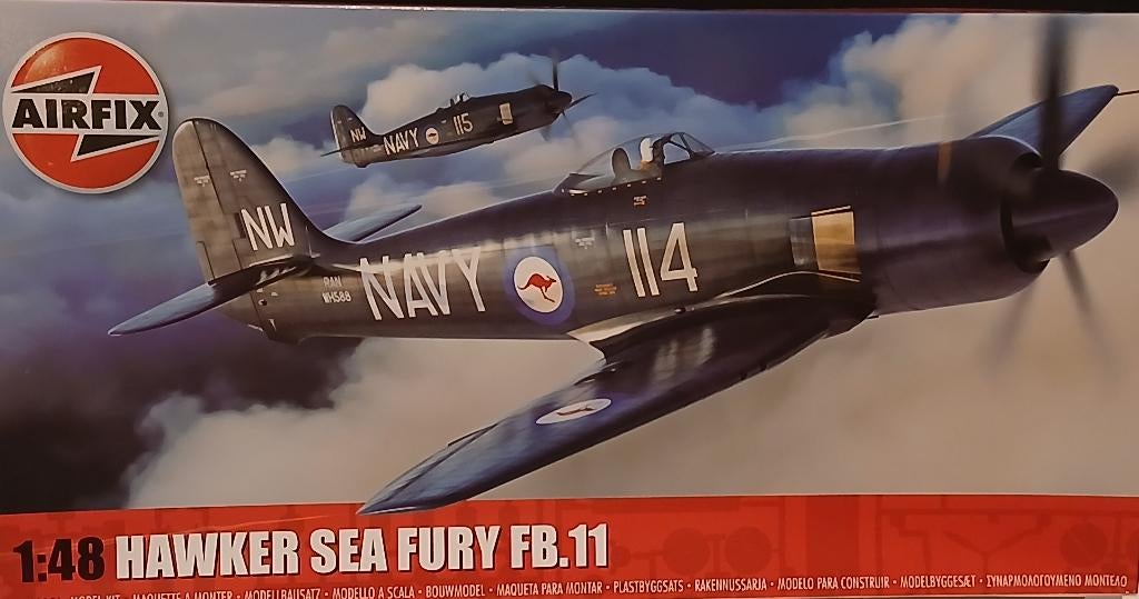 Airfix A06105A Hawker Sea Fury Fury FB.11 au:48, Hobby en Vrije tijd, Modelbouw | Vliegtuigen en Helikopters, Nieuw, Vliegtuig