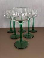 6 wijnglazen op groene voet - Nieuw, Enlèvement, Neuf