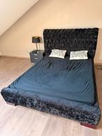 Chesterfield 2p bed 160 x 200 zwart, Huis en Inrichting, Slaapkamer | Boxsprings, Ophalen, Zo goed als nieuw, Zwart