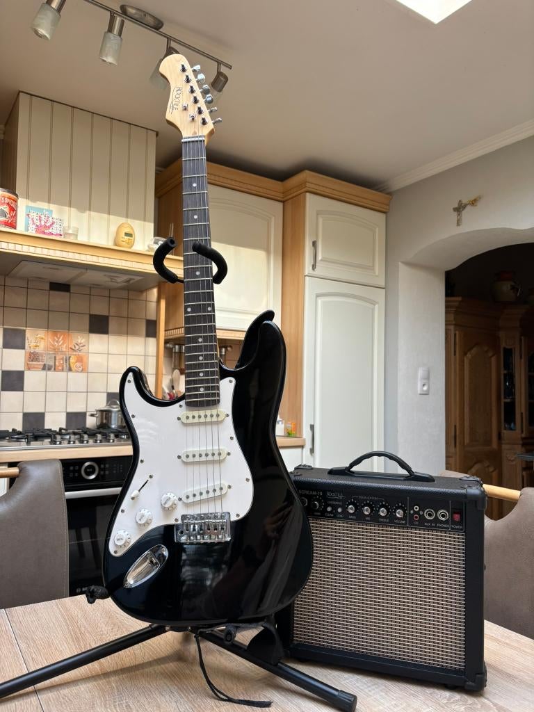 Guitare électrique Rocktile gaucher + ampli – État neuf, Musique & Instruments, Amplis | Basse & Guitare, Comme neuf, Guitare