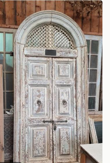 PORTE DOUBLE AUTHENTIQUE/ANTIQUE 137 X 290 CM, Antiquités & Art, Antiquités | Accessoires de maison, Enlèvement