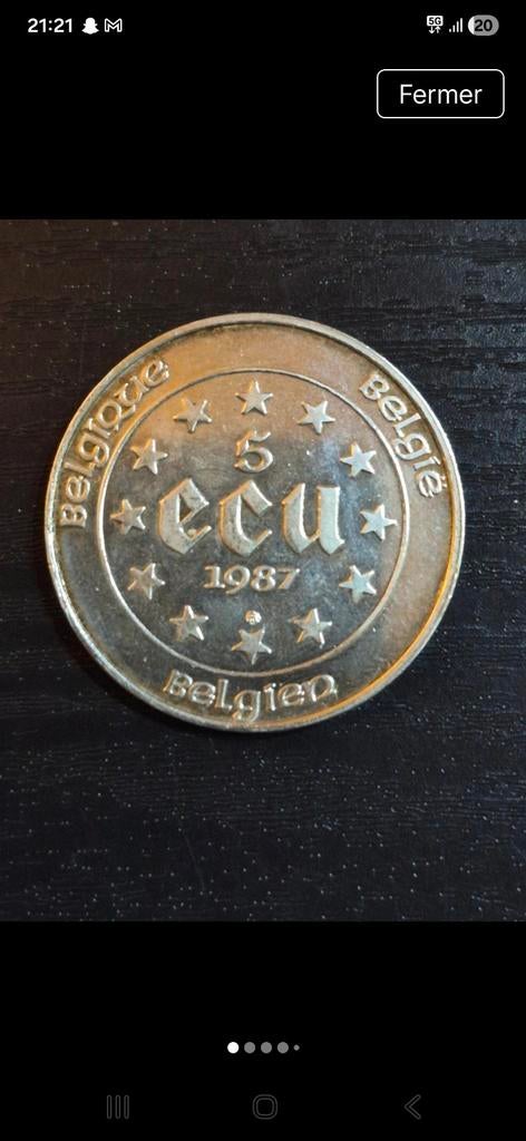 Pièce 5 ECU Belgique 1987 - Argent - Charles Quint, Enlèvement ou Envoi, Argent, Argent