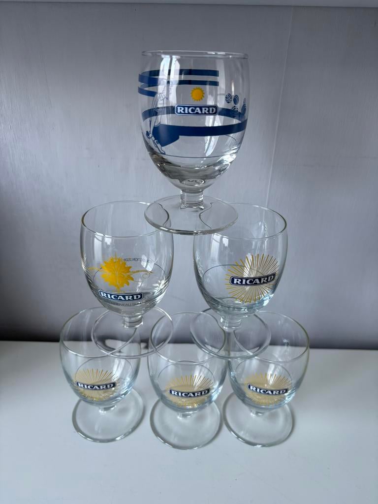6 verres RICARD, Collections, Verres & Petits Verres, Enlèvement ou Envoi, Comme neuf