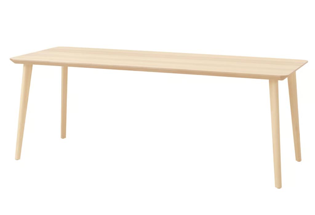 LISABO Table, ash veneer, 200x78 cm, Huis en Inrichting, Ophalen, 200 cm of meer, 50 tot 100 cm, Zo goed als nieuw