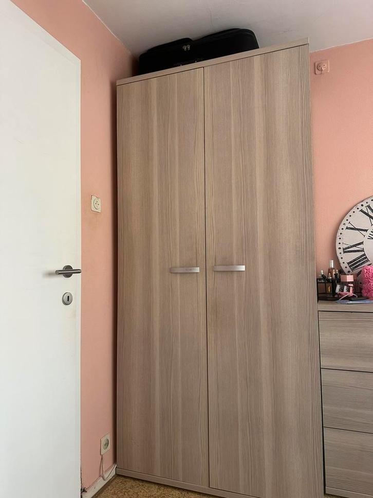 Licht eiken/houtkleur kleerkast, Huis en Inrichting, Kasten | Kleerkasten, Gebruikt, 200 cm of meer, 50 tot 100 cm, 25 tot 50 cm